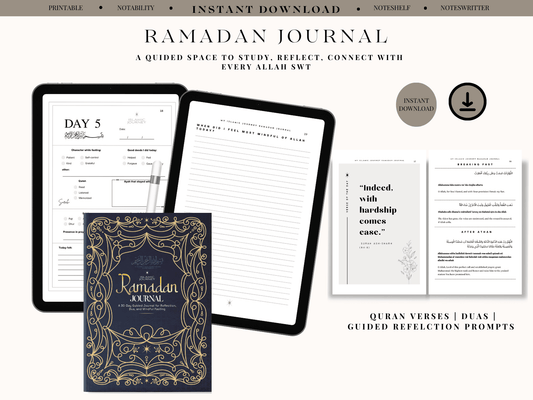 Islamic gratitude journal – A5 linen, undated pages for daily dua and Quran reflection Muslim journal for women – guided prompts to get closer to Allah through gratitude My Journey to Jen