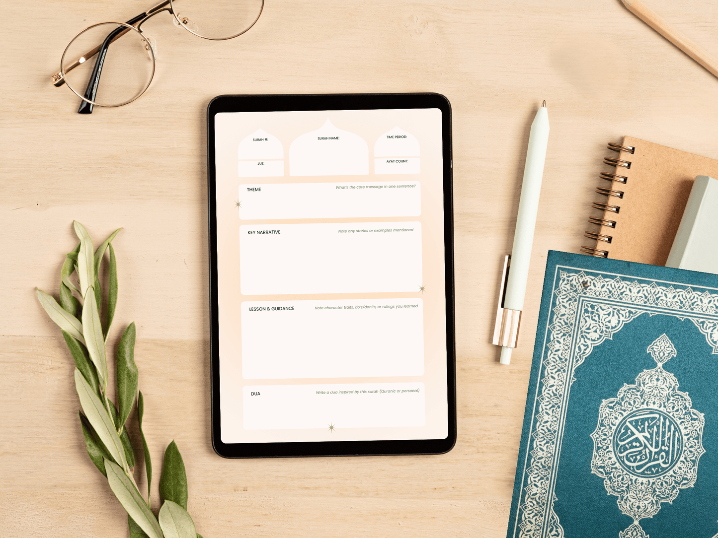 Islamic gratitude journal – A5 linen, undated pages for daily dua and Quran reflection Muslim journal for women – guided prompts to get closer to Allah through gratitude My Journey to Jen